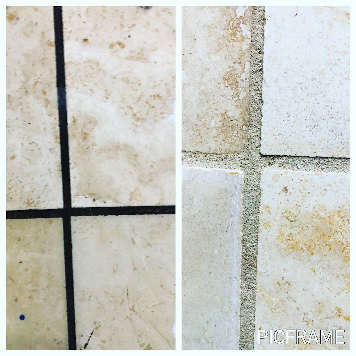Tile and grout restoration before and after in Dallas, TX